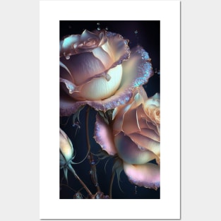 Iridescent pastel roses 6 Posters and Art